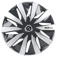 4-Delige Sparco Wieldoppenset Lazio 15-inch grijs/zilver SP1591GRSV