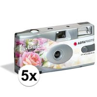 5x Wegwerp cameras/fototoestelen met flits voor 27 kleurenfotos voor bruiloft/huwelijk   -