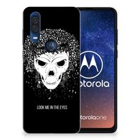 Silicone Back Case Motorola One Vision Skull Hair