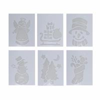 Kerst raamsjablonen 6x stuks - wit - Kerstmis raamversiering - om te vullen met spuitsneeuw