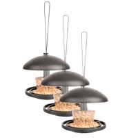 Best for Birds vogel voedersilo - 3x stuks - 16 cm - aan hanger - kunststof - Voederbak / voederscha