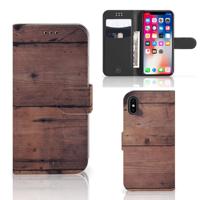 Apple iPhone X | Xs | Book Style Case | Old Wood | Portemonnee hoesje