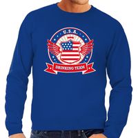 Blauwe USA drinking team sweater heren