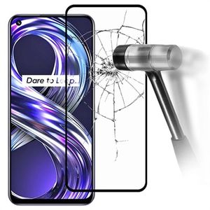 Full Cover Realme 8i Screenprotector van gehard glas - 9H - Zwart