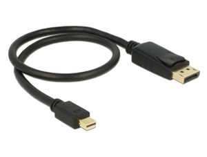 Delock 83984 DisplayPort-kabel Mini-displayport / DisplayPort Adapterkabel Mini DisplayPort-stekker, DisplayPort-stekker 0.50 m Zwart Vergulde steekcontacten