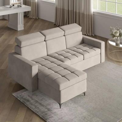 Showroommodel Slaapbank met opbergruimte Kay | Hoekbank Rechts | Beige