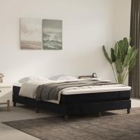 Boxspring met matras fluweel zwart 140x190 cm