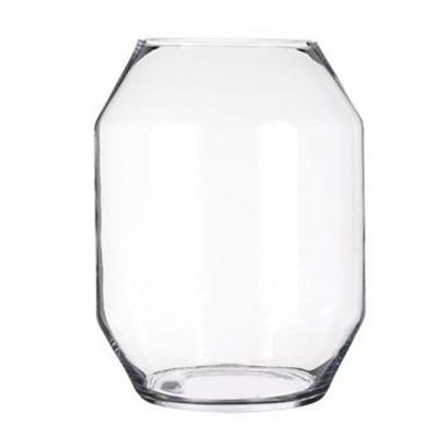 Bloemenvaas Dali Elegance - transparant glas - D25 x H33 cm - sierlijk hoekig model