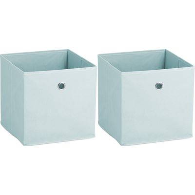 Opbergmand/kastmand - 2x - 22 liter - lichtblauw - 28 x 28 x 28 cm