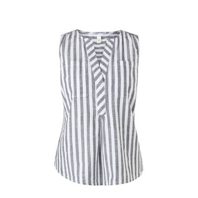 Q/S designed by gestreepte top wit/grijs Q/S designed by gestreepte top wit/grijs