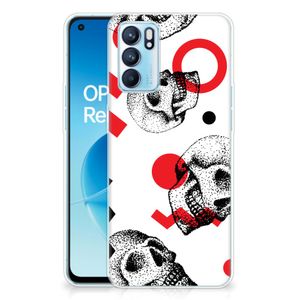 Silicone Back Case OPPO Reno 6 5G Skull Red