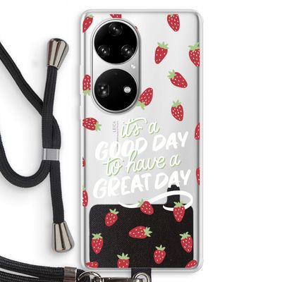 Don't forget to have a great day: Huawei P50 Pro Transparant Hoesje met koord