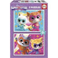 Puzzel - EDUCA - SuperKitties - 2 x 20 stukjes - Veelkleurig - Voor kinderen - vanaf 3 jaar