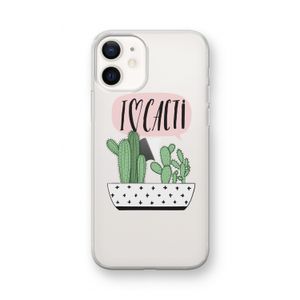 I love cacti: iPhone 12 mini Transparant Hoesje