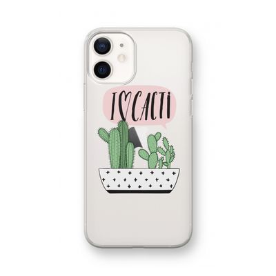 I love cacti: iPhone 12 mini Transparant Hoesje