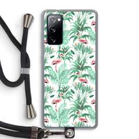 Flamingo bladeren: Samsung Galaxy S20 FE / S20 FE 5G Transparant Hoesje met koord