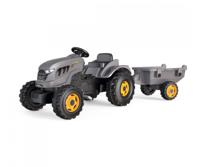 Smoby Stronger XXL Traptractor met Trailer Grijs