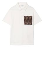 Fendi Kids polo en coton à épaules tombantes - Blanc