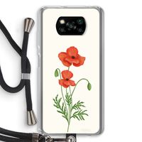 Red poppy: Xiaomi Poco X3 Pro Transparant Hoesje met koord Red poppy: Xiaomi Poco X3 Pro Transparant Hoesje met koord
