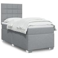 Boxspring met matras stof lichtgrijs 80x200 cm