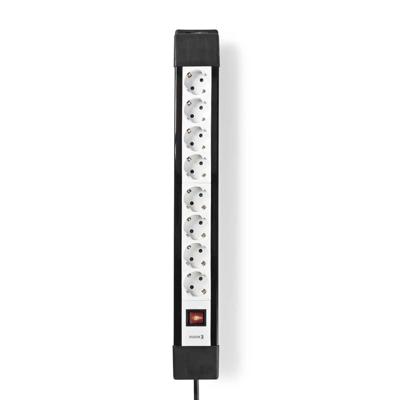 Nedis exso830f1pro stekkerdoos beveiligd contact 8-weg 3,00 m zwart/wit