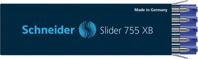 10 Schneider Slider 755 XB balpenvullingen blauw