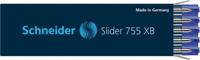 10 Schneider Slider 755 XB balpenvullingen blauw