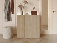 Schoenenkast PEASY 3 deuren scandinavische eik/hoogglans wit