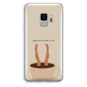 Aggressively drinks coffee: Samsung Galaxy S9 Transparant Hoesje