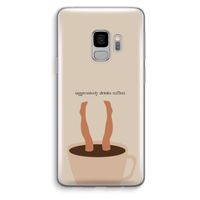 Aggressively drinks coffee: Samsung Galaxy S9 Transparant Hoesje