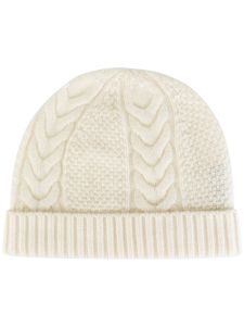 N.Peal bonnet en tricot à bordure nervurée - Blanc