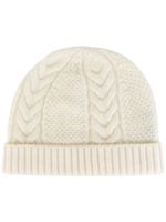 N.Peal bonnet en tricot à bordure nervurée - Blanc - thumbnail