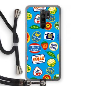 Fruitsticker: Xiaomi Redmi 9 Transparant Hoesje met koord