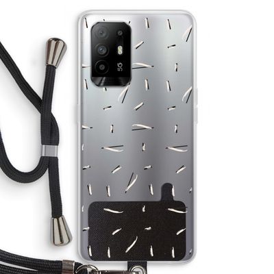 Hipster stripes: Oppo A94 5G Transparant Hoesje met koord