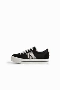 Sneaker met etnische strook - BLACK - 38