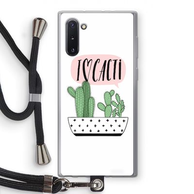 I love cacti: Samsung Galaxy Note 10 Transparant Hoesje met koord