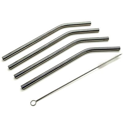Set van 24x stuks RVS rietjes inclusief reinigingsborstel