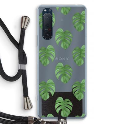 Monstera leaves: Sony Xperia 5 II Transparant Hoesje met koord