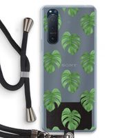 Monstera leaves: Sony Xperia 5 II Transparant Hoesje met koord