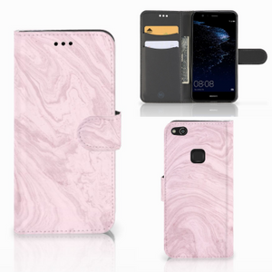 Huawei P10 Lite Bookcase Marble Pink - Origineel Cadeau Vriendin