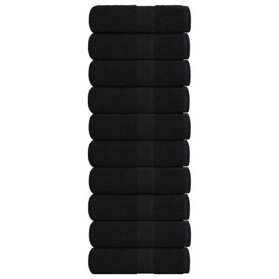 VidaXL Gastendoekjes frogn 10 st 30x50 cm 360 g/m² zwart