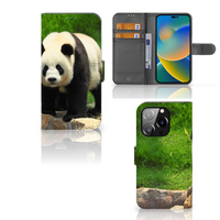 iPhone 14 Pro Telefoonhoesje met Pasjes Panda