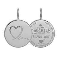 iXXXi Charm Pendant Daughter Love Small Zilver - thumbnail