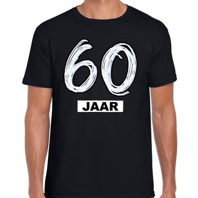 60 jaar verjaardag cadeau t-shirt zwart voor heren
