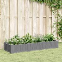 VidaXL Plantenbak met pinnen 125x40x28,5 cm polypropeen lichtgrijs