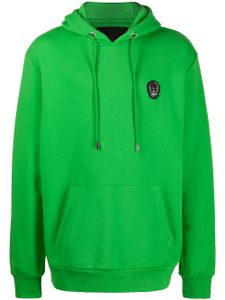 Philipp Plein hoodie zippé à plaque tête de mort - Vert