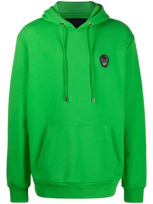 Philipp Plein hoodie zippé à plaque tête de mort - Vert
