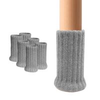 FLOOQ - Stoelpoot Doppen – met Anti-Kras Vilt – 25-50mm –Vloerbescherming - Stoelpoot Sokken– 24 Stuks – Grijs – Rond - thumbnail