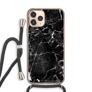 Zwart Marmer 2: iPhone 11 Pro Transparant Hoesje met koord