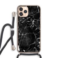 Zwart Marmer 2: iPhone 11 Pro Transparant Hoesje met koord